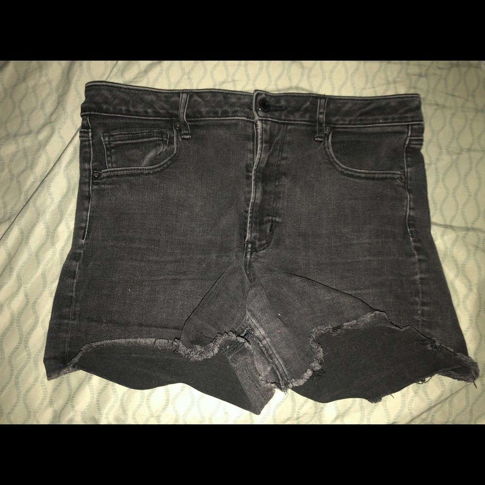 Black High Rise American Eagle Jean Shorts